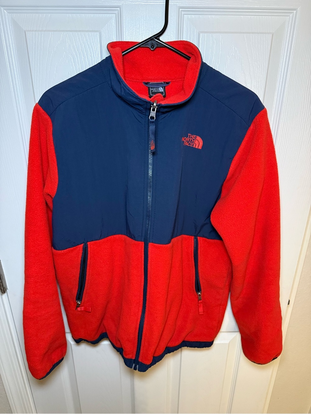 Old Navy Red & Navy Colorblock Kids Puffer Jacket